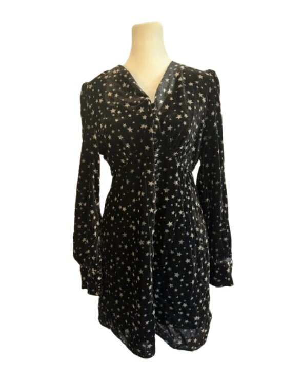 Miu Miu Dresses & Skirts - Miu Miu Black Velvet Star Mini Dress Size 38 US XS